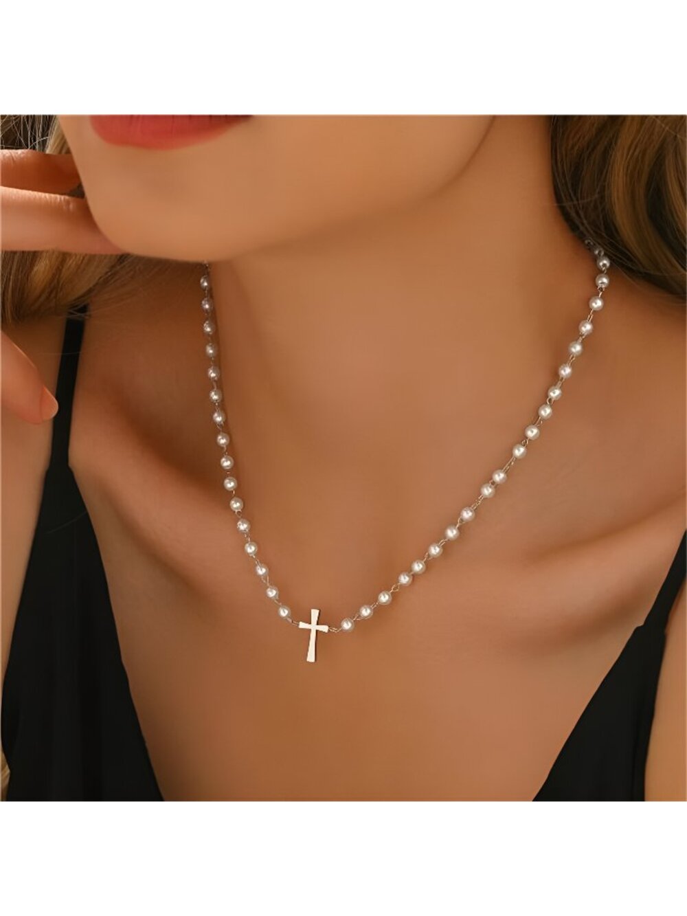 Cross Necklace for Women 18K Gold Plated Cross Pendant Necklace Dainty